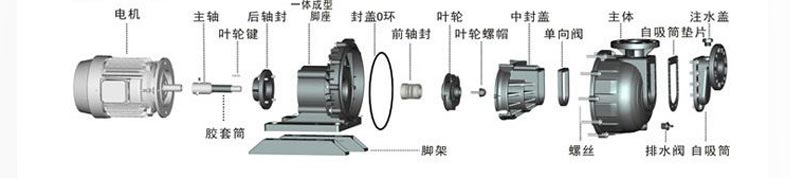 防爆可空转自吸泵的结构图