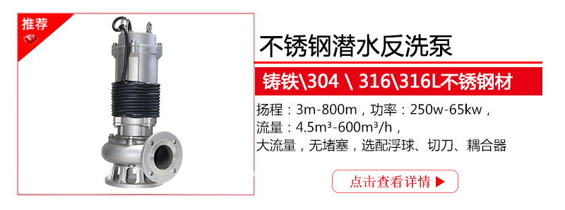 大流量潜水反洗泵规格型号